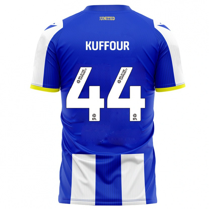 Danxen Hombre Camiseta Samuel Kuffour Jr. #44 Azul Blanco 1ª Equipación 2025/26 La Camisa