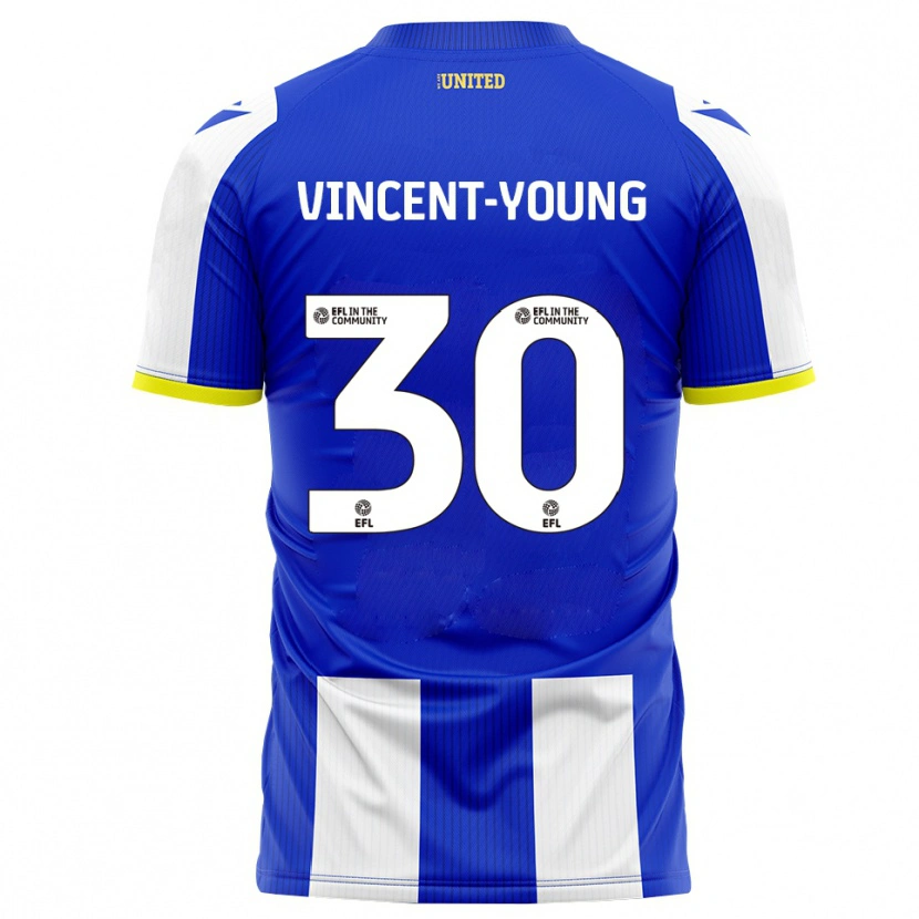 Danxen Hombre Camiseta Kane Vincent-Young #30 Azul Blanco 1ª Equipación 2025/26 La Camisa