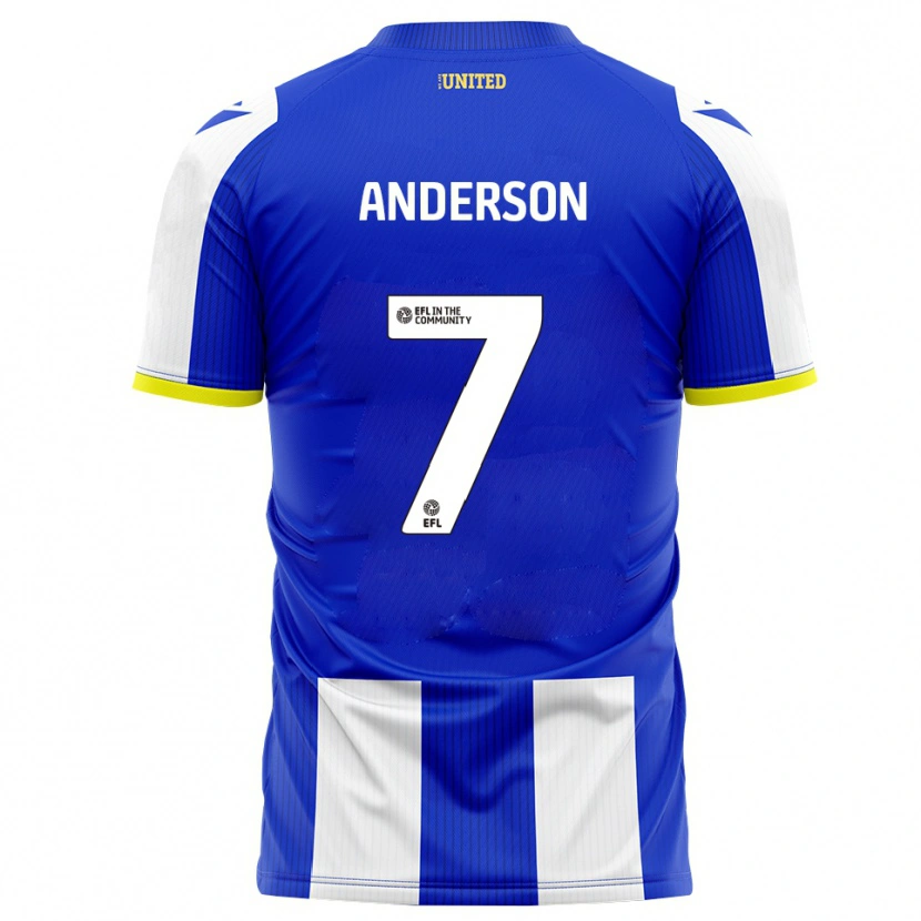 Danxen Hombre Camiseta Harry Anderson #7 Azul Blanco 1ª Equipación 2025/26 La Camisa