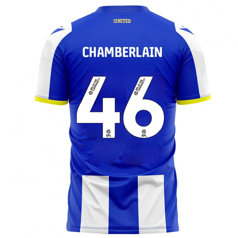 Danxen Hombre Camiseta Harrison Chamberlain #46 Azul Blanco 1ª Equipación 2025/26 La Camisa