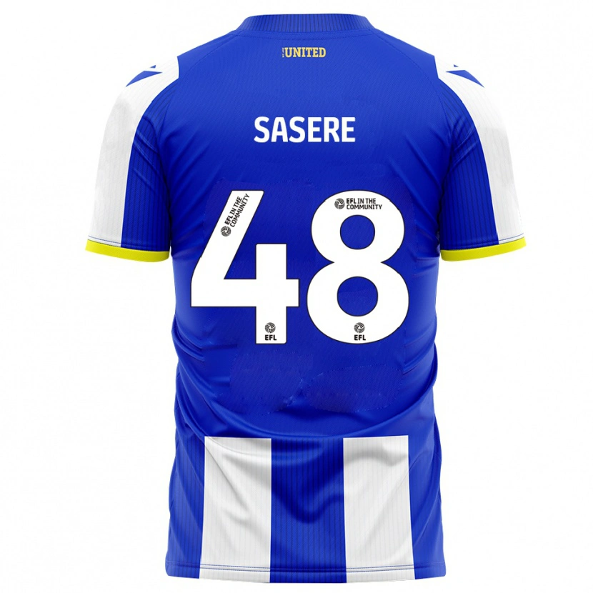 Danxen Hombre Camiseta James Sasere #48 Azul Blanco 1ª Equipación 2025/26 La Camisa