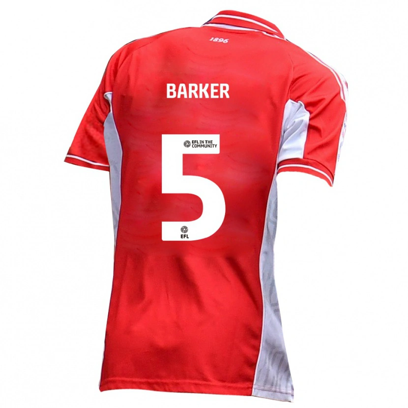 Danxen Hombre Camiseta Charlie Barker #5 Rojo Blanco 1ª Equipación 2025/26 La Camisa