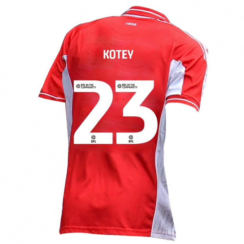 Danxen Hombre Camiseta Fate Kotey #23 Rojo Blanco 1ª Equipación 2025/26 La Camisa