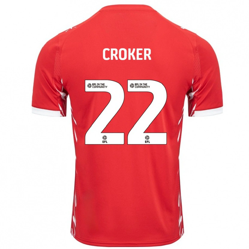 Danxen Hombre Camiseta Phil Croker #22 Rojo Blanco 1ª Equipación 2025/26 La Camisa