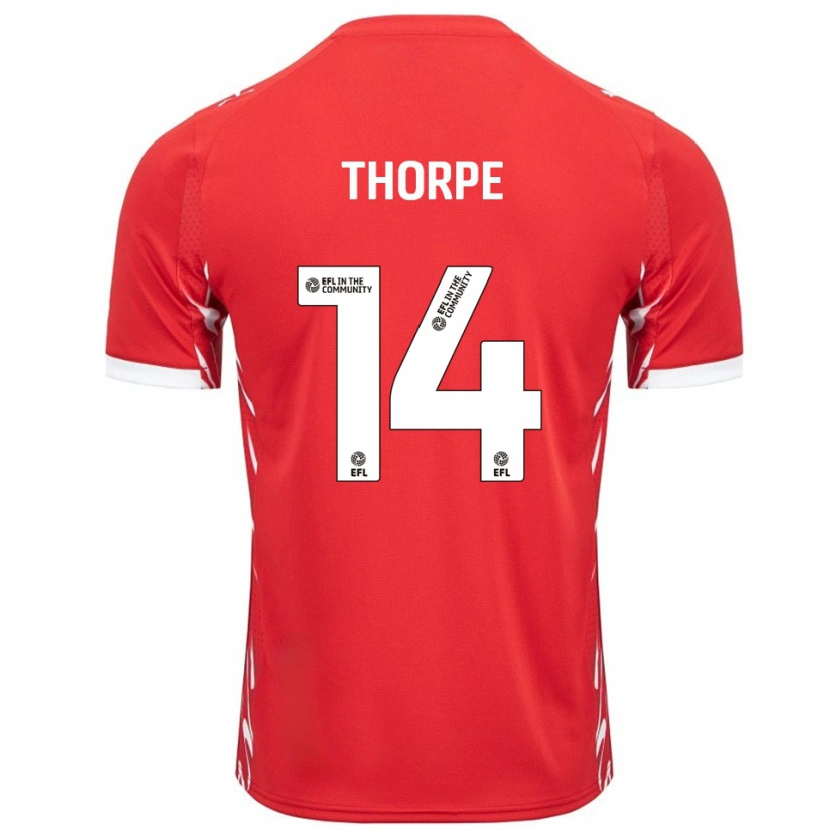 Danxen Hombre Camiseta Ayden Thorpe #14 Rojo Blanco 1ª Equipación 2025/26 La Camisa