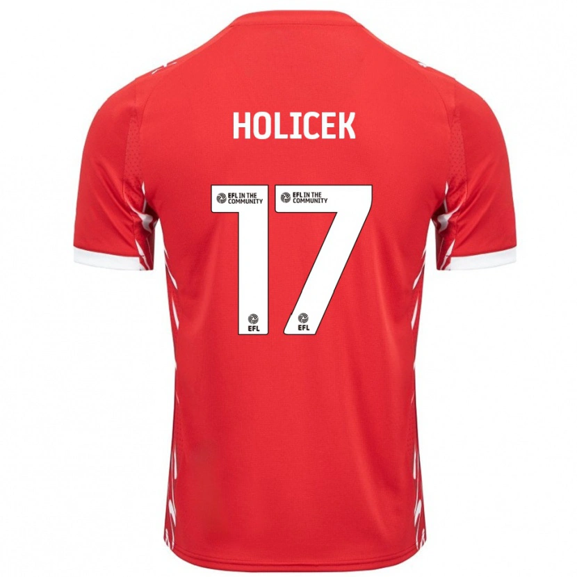 Danxen Hombre Camiseta Matus Holicek #17 Rojo Blanco 1ª Equipación 2025/26 La Camisa