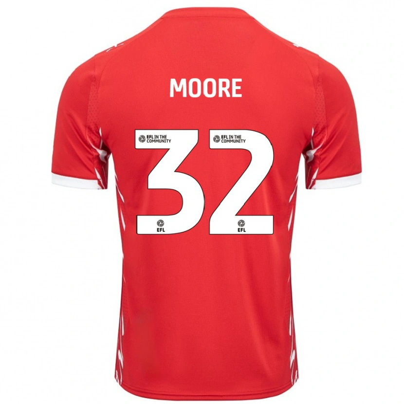 Danxen Hombre Camiseta Luca Moore #32 Rojo Blanco 1ª Equipación 2025/26 La Camisa