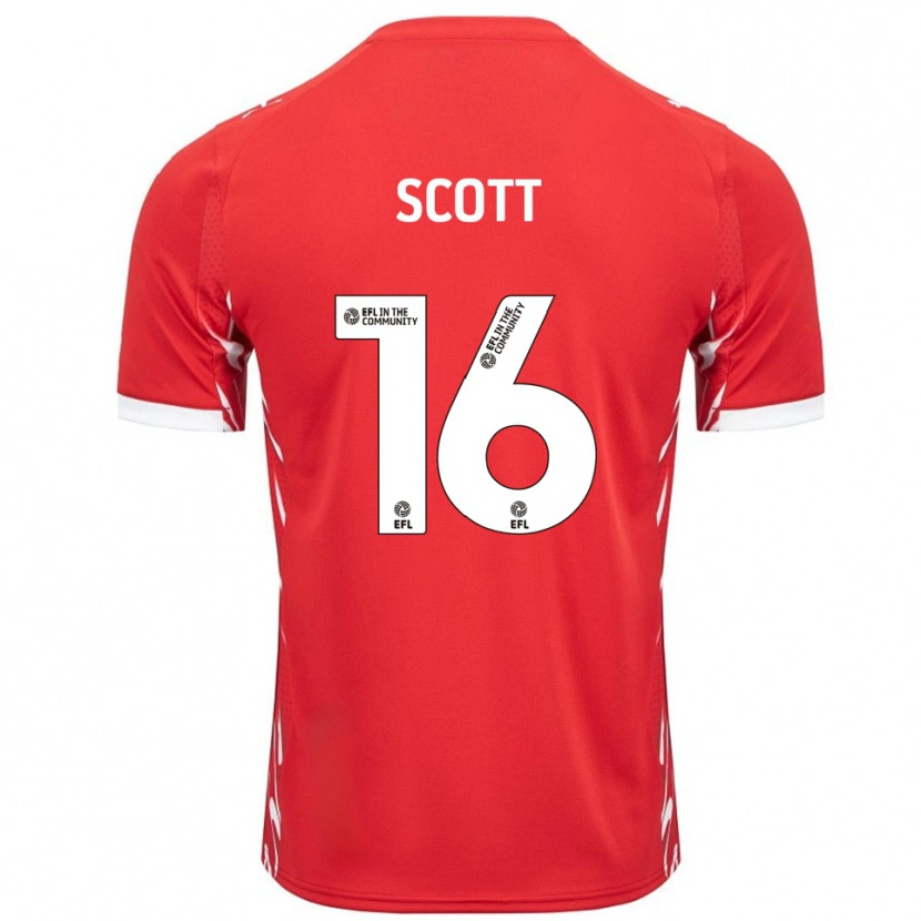 Danxen Hombre Camiseta Iago Scott #16 Rojo Blanco 1ª Equipación 2025/26 La Camisa