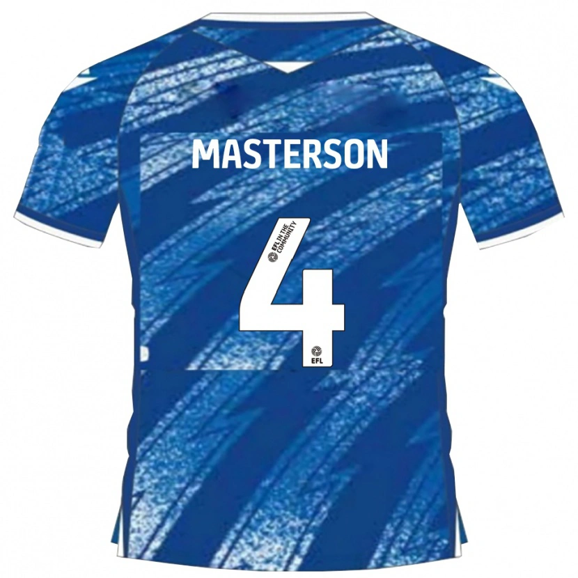 Danxen Hombre Camiseta Conor Masterson #4 Azul Blanco 1ª Equipación 2025/26 La Camisa