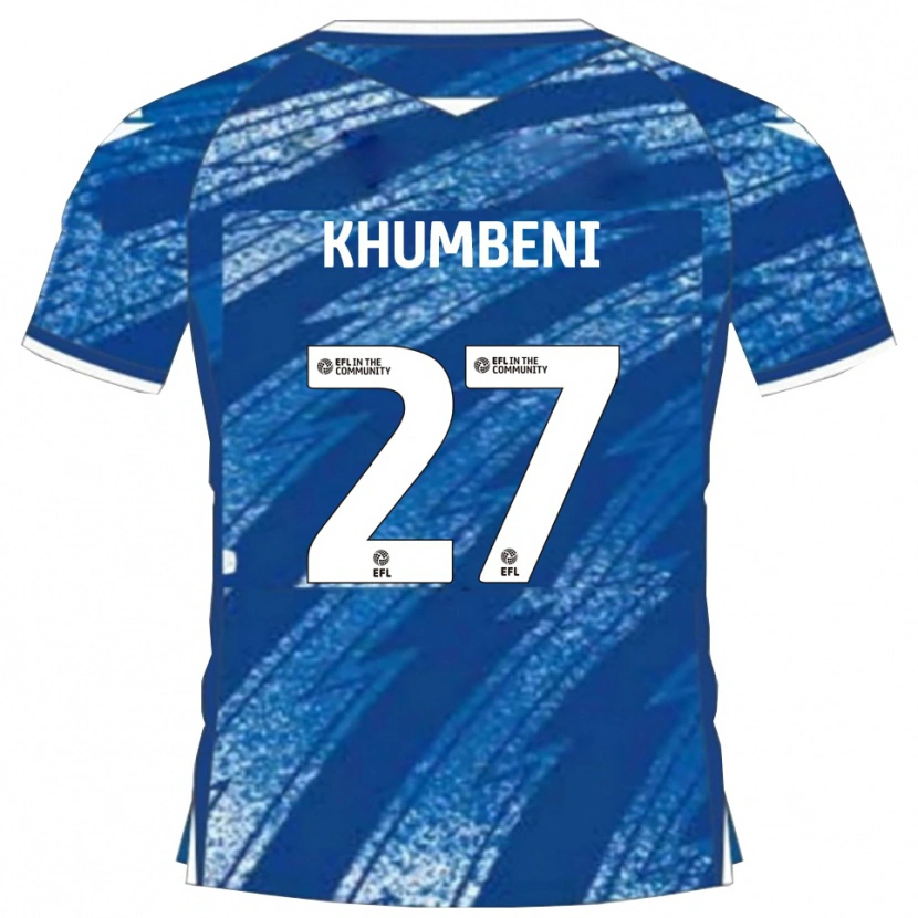 Danxen Hombre Camiseta Nelson Khumbeni #27 Azul Blanco 1ª Equipación 2025/26 La Camisa