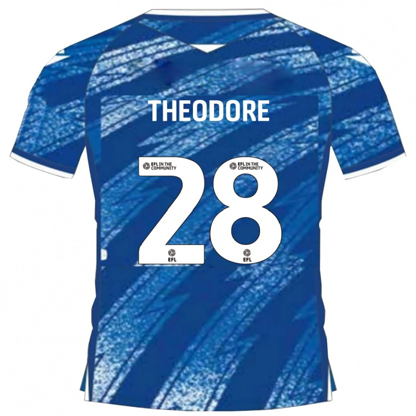 Danxen Hombre Camiseta Damien Theodore #28 Azul Blanco 1ª Equipación 2025/26 La Camisa