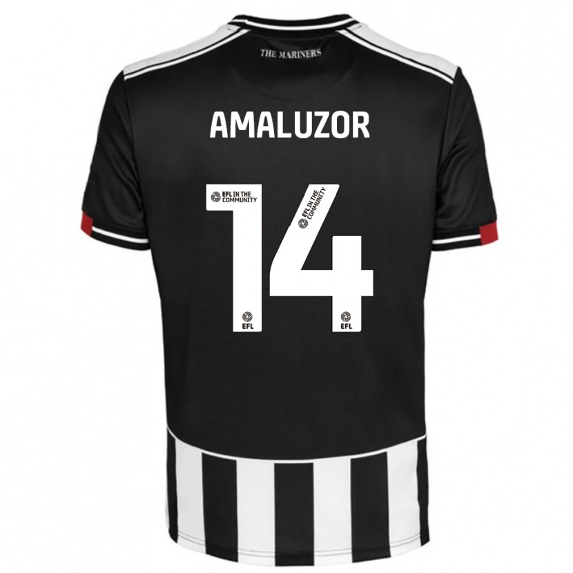 Danxen Hombre Camiseta Justin Amaluzor #14 Negro Blanco Rojo 1ª Equipación 2025/26 La Camisa