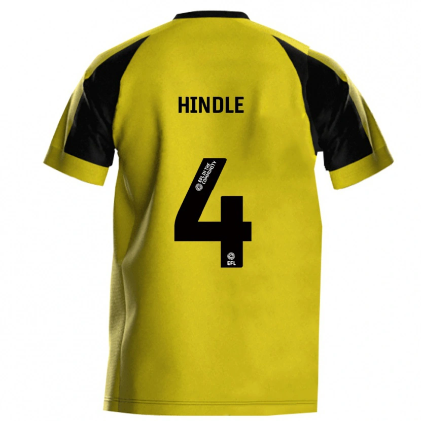 Danxen Hombre Camiseta Harry Hindle #4 Amarillo Gris 1ª Equipación 2025/26 La Camisa