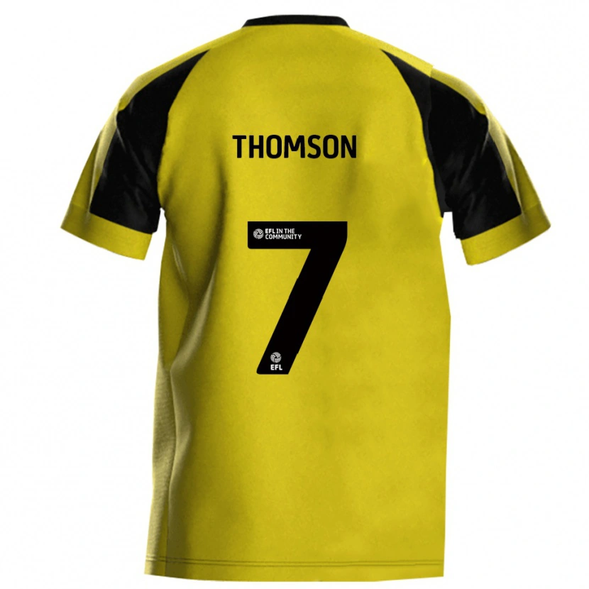 Danxen Hombre Camiseta George Thomson #7 Amarillo Gris 1ª Equipación 2025/26 La Camisa