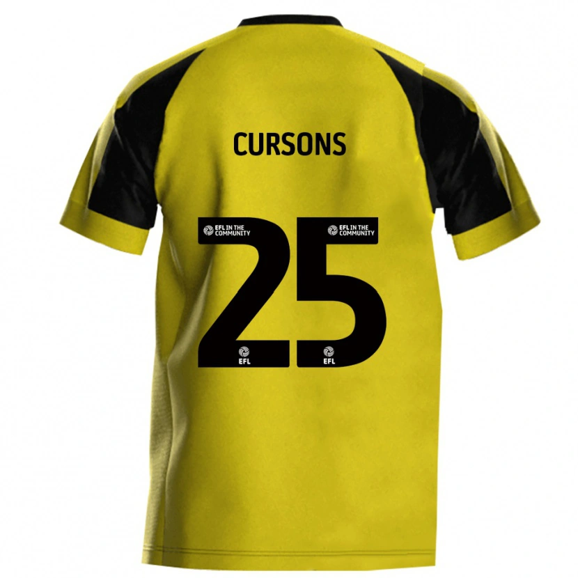 Danxen Hombre Camiseta Tom Cursons #25 Amarillo Gris 1ª Equipación 2025/26 La Camisa