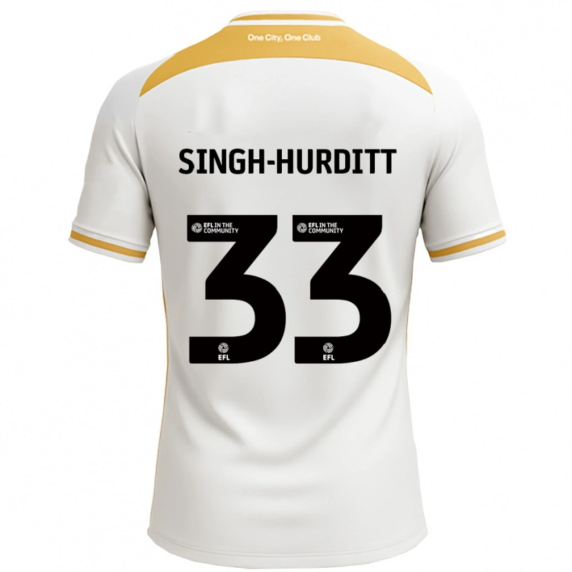Danxen Hombre Camiseta Damerai Singh-Hurditt #33 Blanco Dorado 1ª Equipación 2025/26 La Camisa
