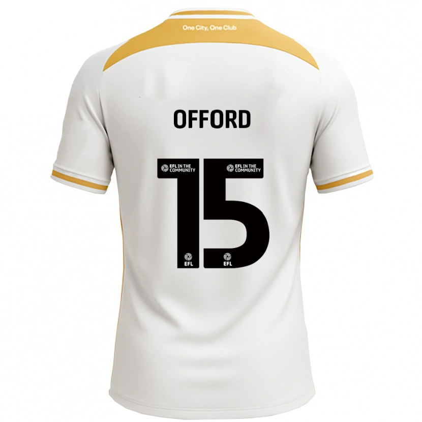 Danxen Hombre Camiseta Luke Offord #15 Blanco Dorado 1ª Equipación 2025/26 La Camisa