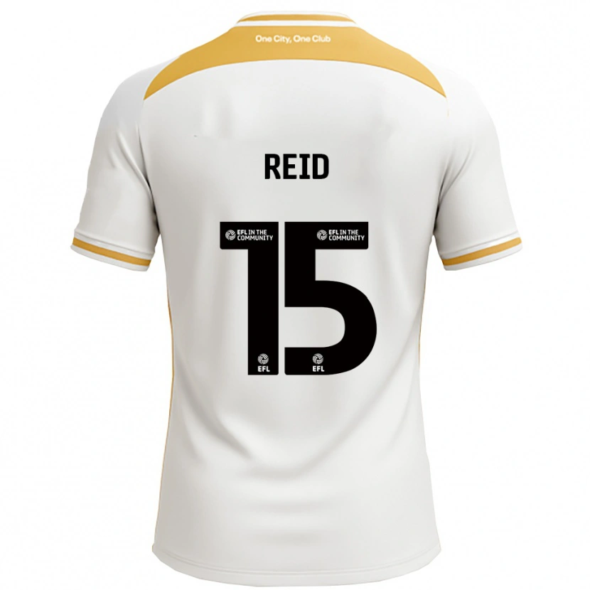 Danxen Hombre Camiseta Mia Reid #15 Blanco Dorado 1ª Equipación 2025/26 La Camisa