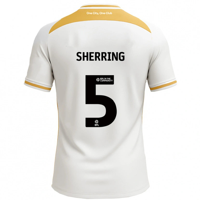 Danxen Hombre Camiseta Sam Sherring #5 Blanco Dorado 1ª Equipación 2025/26 La Camisa