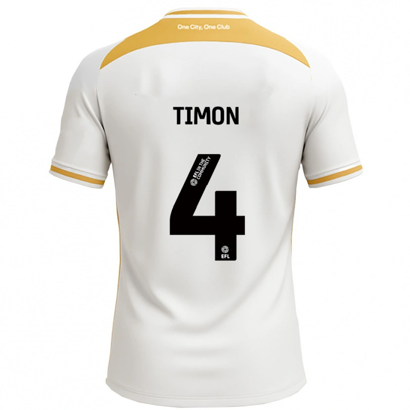 Danxen Hombre Camiseta Amelie Timon #4 Blanco Dorado 1ª Equipación 2025/26 La Camisa