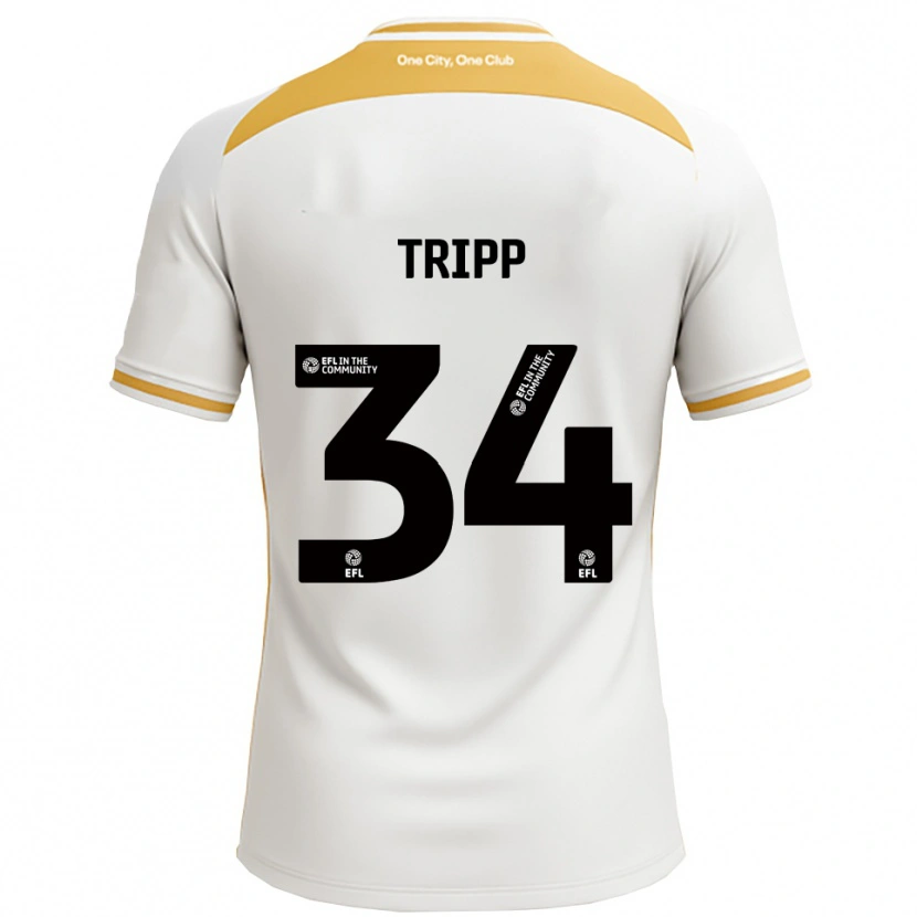Danxen Hombre Camiseta Callum Tripp #34 Blanco Dorado 1ª Equipación 2025/26 La Camisa