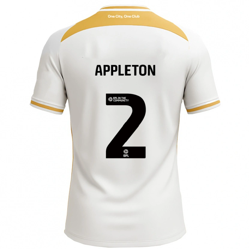 Danxen Hombre Camiseta Tara Appleton #2 Blanco Dorado 1ª Equipación 2025/26 La Camisa