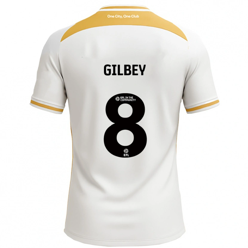 Danxen Hombre Camiseta Alex Gilbey #8 Blanco Dorado 1ª Equipación 2025/26 La Camisa