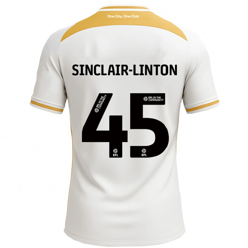 Danxen Hombre Camiseta Kobe Sinclair-Linton #45 Blanco Dorado 1ª Equipación 2025/26 La Camisa