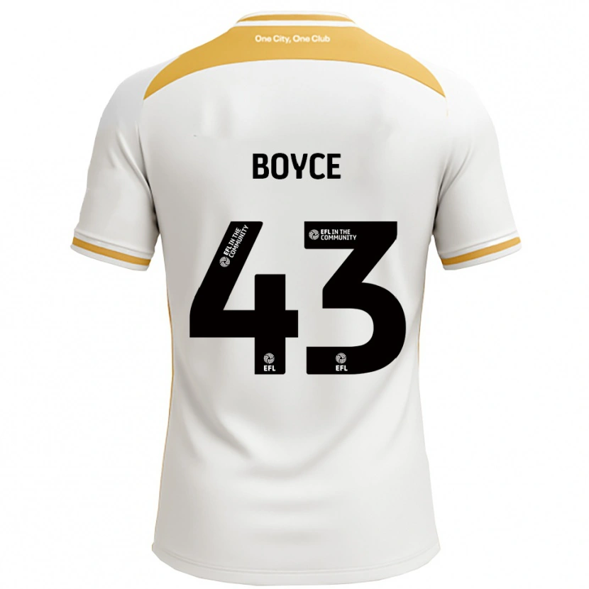 Danxen Hombre Camiseta Kyle Boyce #43 Blanco Dorado 1ª Equipación 2025/26 La Camisa