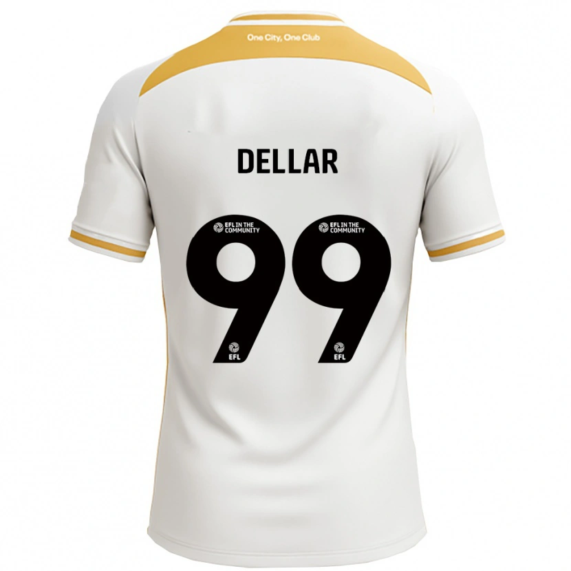 Danxen Hombre Camiseta Megan Dellar #99 Blanco Dorado 1ª Equipación 2025/26 La Camisa