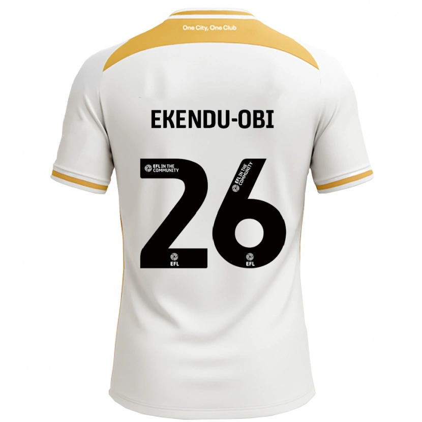 Danxen Hombre Camiseta Ugomma Ekendu-Obi #26 Blanco Dorado 1ª Equipación 2025/26 La Camisa
