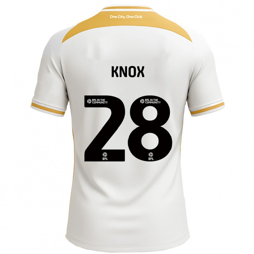 Danxen Hombre Camiseta Mollie Knox #28 Blanco Dorado 1ª Equipación 2025/26 La Camisa