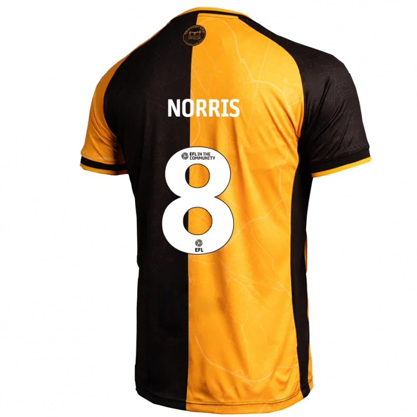 Danxen Hombre Camiseta Jac Norris #8 Amarillo Negro 1ª Equipación 2025/26 La Camisa