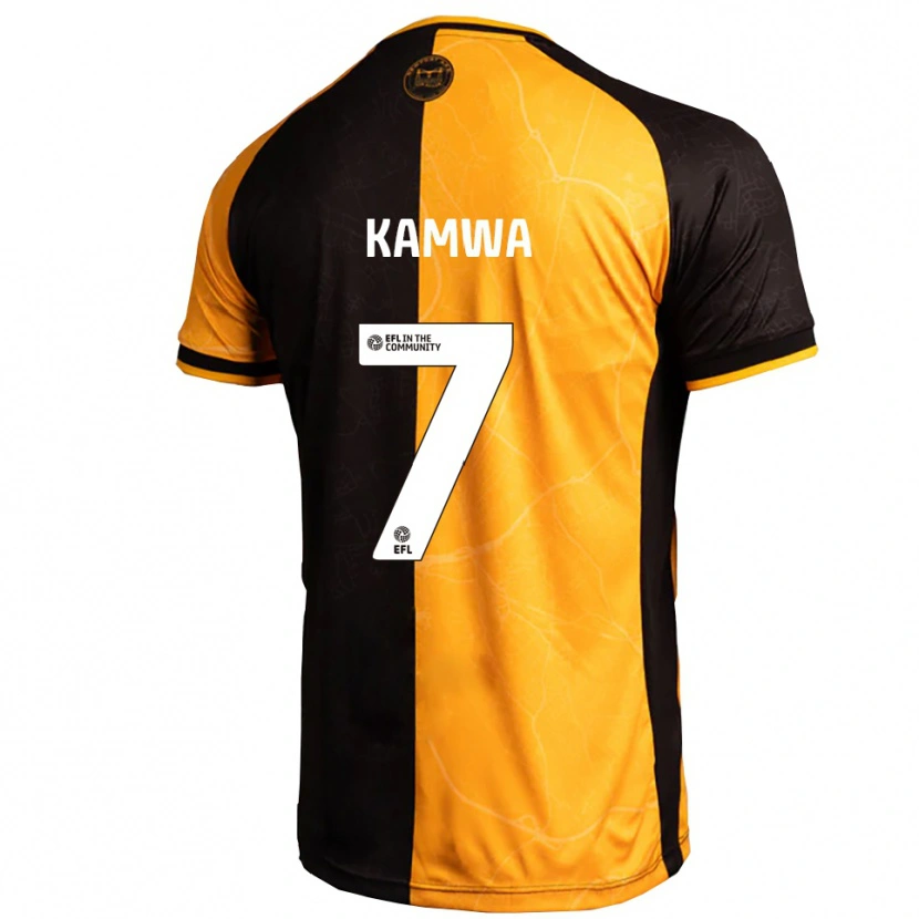 Danxen Hombre Camiseta Bobby Kamwa #7 Amarillo Negro 1ª Equipación 2025/26 La Camisa