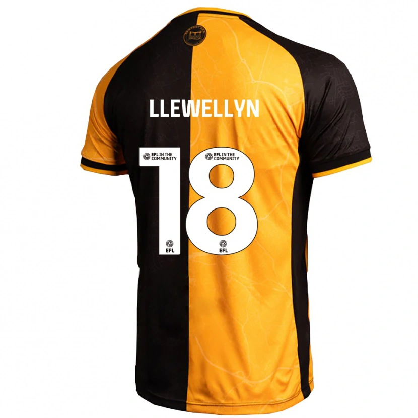 Danxen Hombre Camiseta Cameron Llewellyn #18 Amarillo Negro 1ª Equipación 2025/26 La Camisa