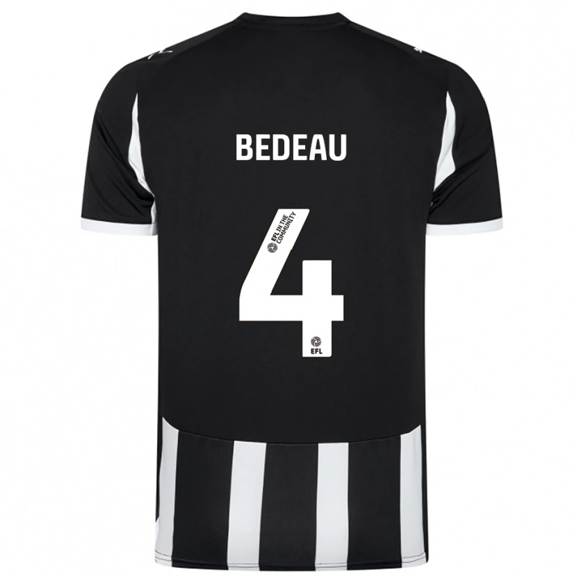 Danxen Hombre Camiseta Jacob Bedeau #4 Blanco Negro 1ª Equipación 2025/26 La Camisa