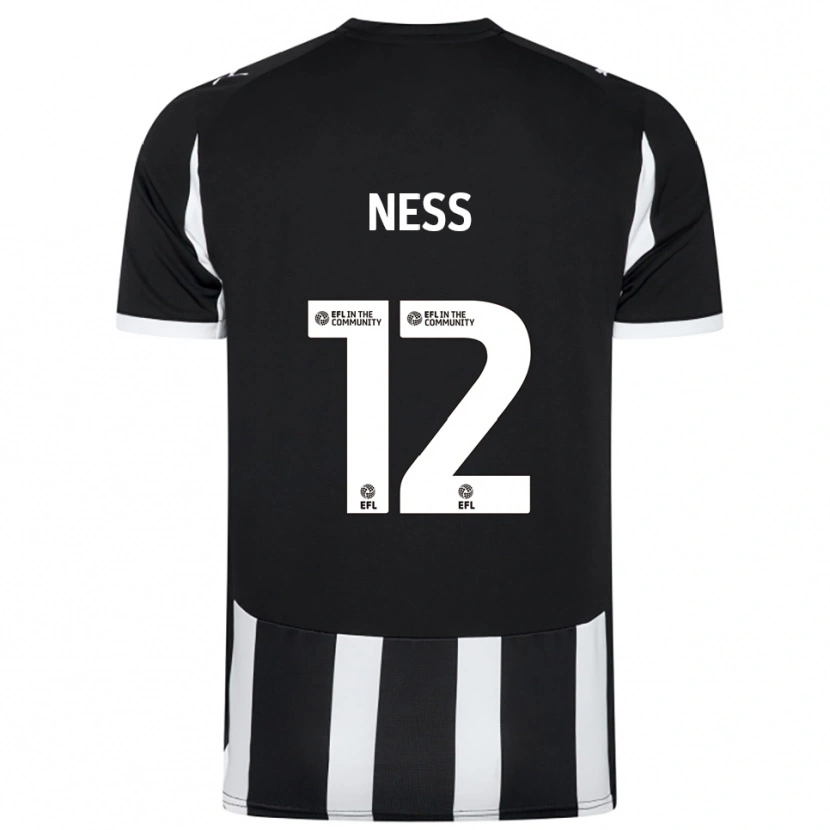 Danxen Hombre Camiseta Lucas Ness #12 Blanco Negro 1ª Equipación 2025/26 La Camisa