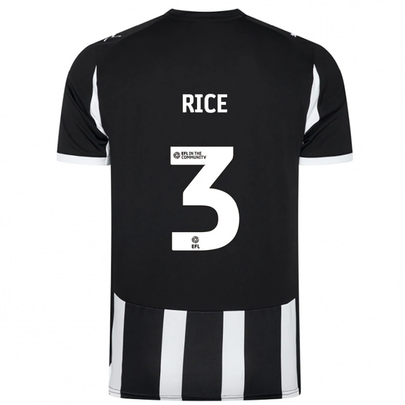 Danxen Hombre Camiseta Alfie Rice #3 Blanco Negro 1ª Equipación 2025/26 La Camisa