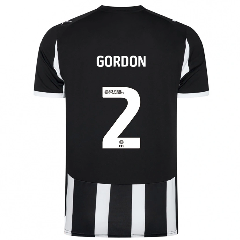Danxen Hombre Camiseta Kellan Gordon #2 Blanco Negro 1ª Equipación 2025/26 La Camisa
