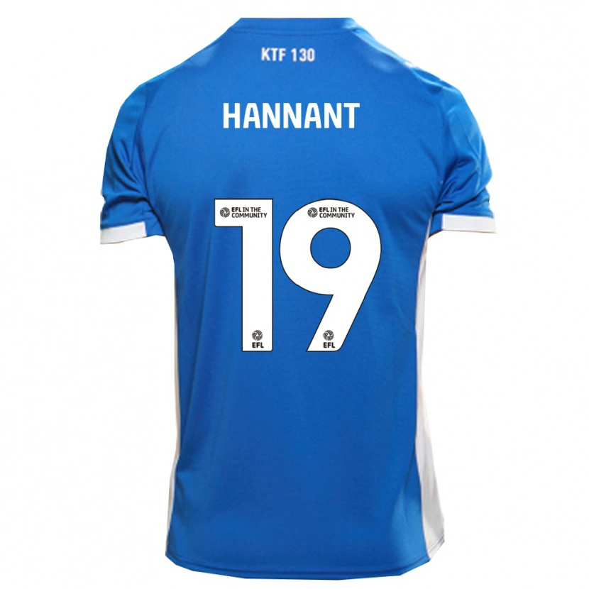 Danxen Hombre Camiseta Luke Hannant #19 Azul Blanco 1ª Equipación 2025/26 La Camisa