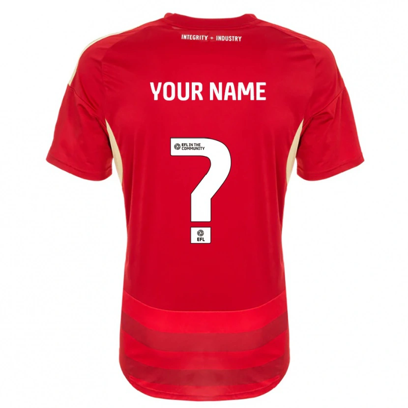 Danxen Hombre Camiseta Su Nombre #0 Rojo Blanco 1ª Equipación 2025/26 La Camisa