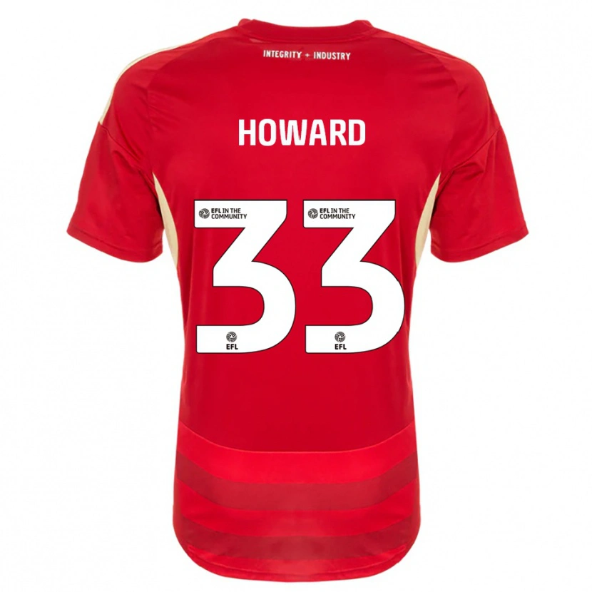 Danxen Hombre Camiseta Mark Howard #33 Rojo Blanco 1ª Equipación 2025/26 La Camisa