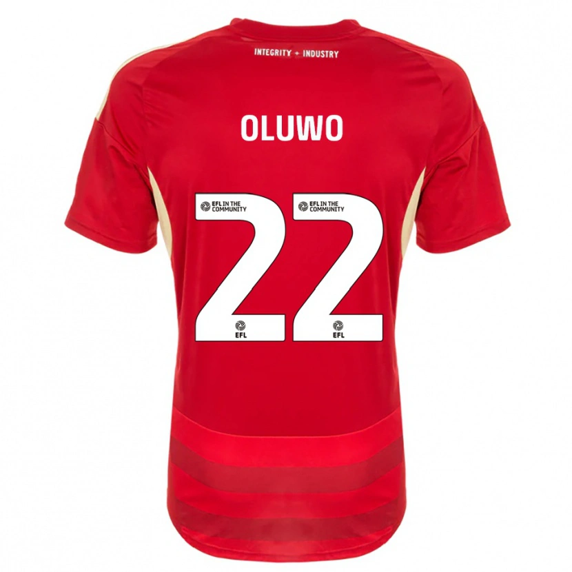 Danxen Hombre Camiseta Adebola Oluwo #22 Rojo Blanco 1ª Equipación 2025/26 La Camisa