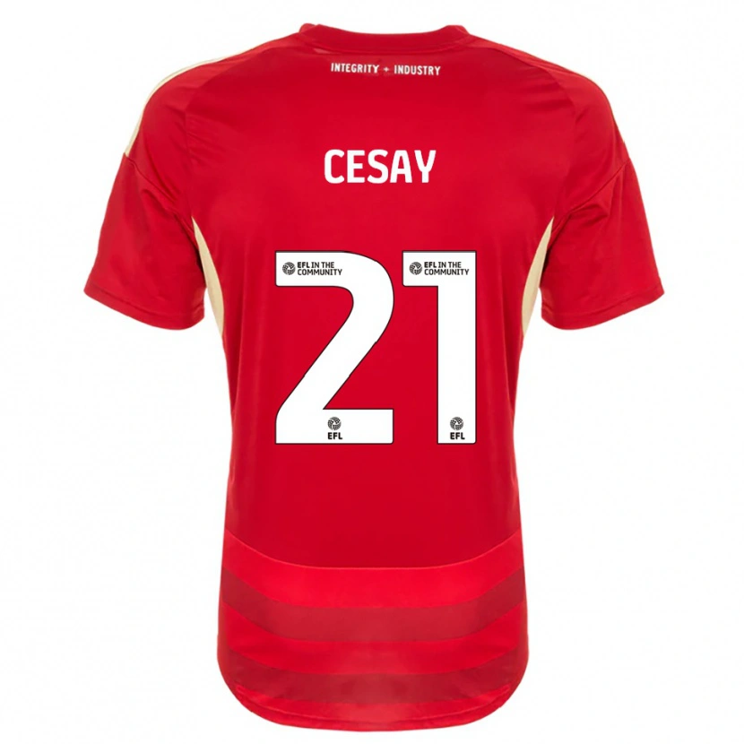 Danxen Hombre Camiseta Kallum Cesay #21 Rojo Blanco 1ª Equipación 2025/26 La Camisa