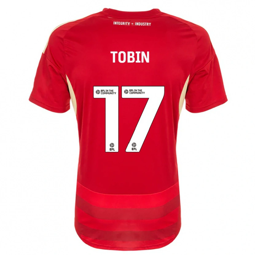 Danxen Hombre Camiseta Laura Tobin #17 Rojo Blanco 1ª Equipación 2025/26 La Camisa