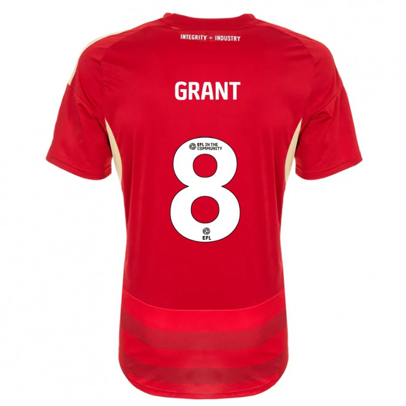 Danxen Hombre Camiseta Jorge Grant #8 Rojo Blanco 1ª Equipación 2025/26 La Camisa