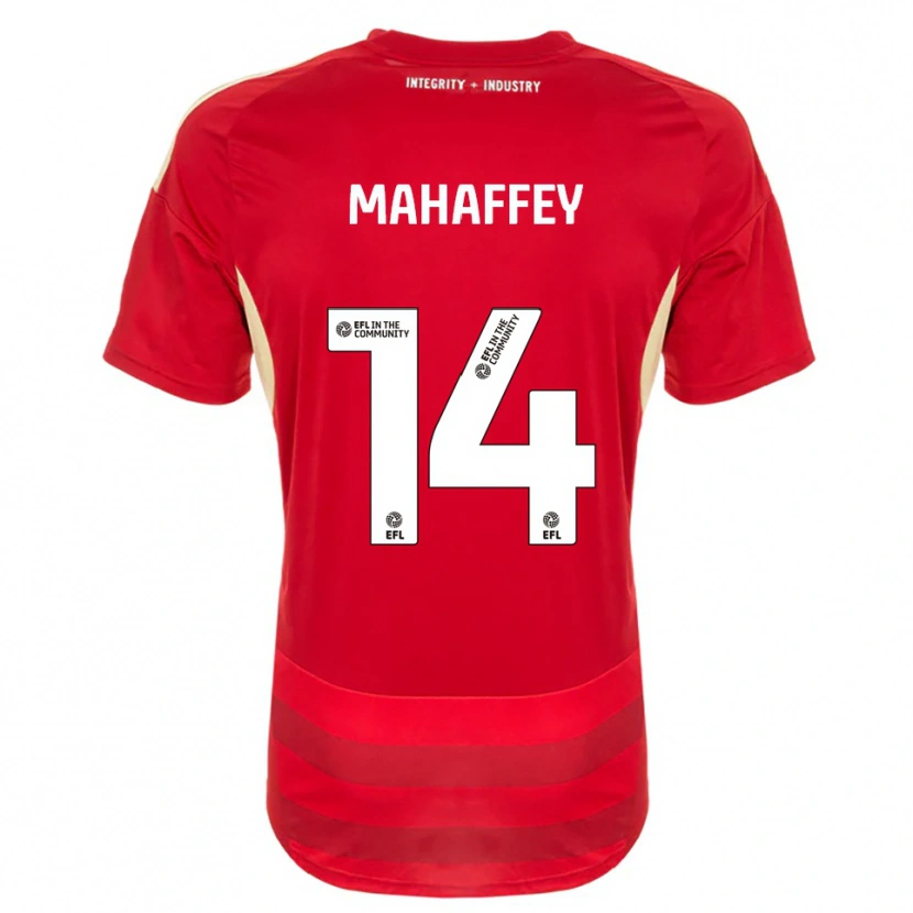 Danxen Hombre Camiseta Caitlin Mahaffey #14 Rojo Blanco 1ª Equipación 2025/26 La Camisa