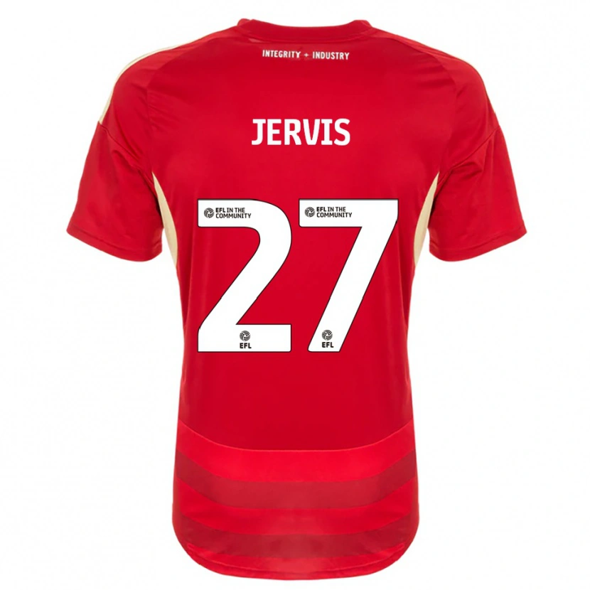 Danxen Hombre Camiseta Lizzie Jervis #27 Rojo Blanco 1ª Equipación 2025/26 La Camisa