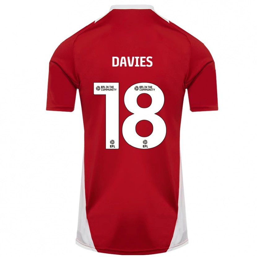 Danxen Hombre Camiseta Libby Davies #18 Rojo Blanco Dorado 1ª Equipación 2025/26 La Camisa