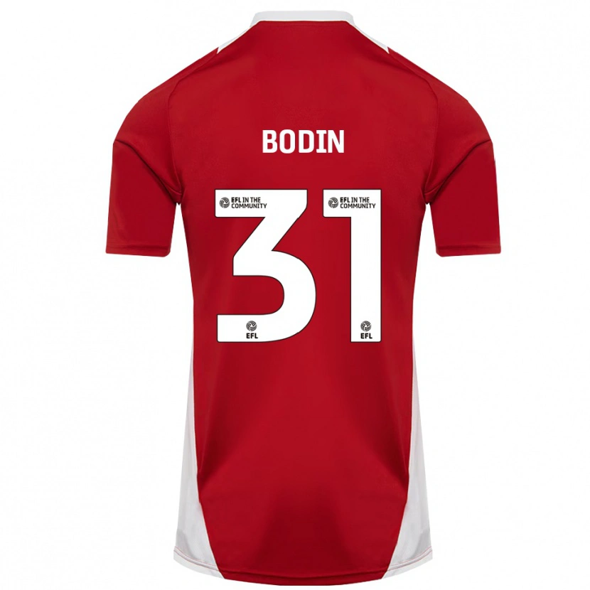 Danxen Hombre Camiseta Billy Bodin #31 Rojo Blanco Dorado 1ª Equipación 2025/26 La Camisa